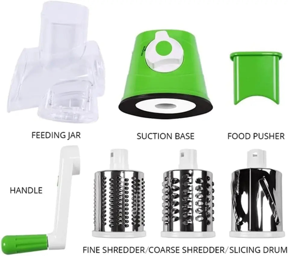 3 in 1 Cheese Grater Rotary, Rotary Grater for Kitchen