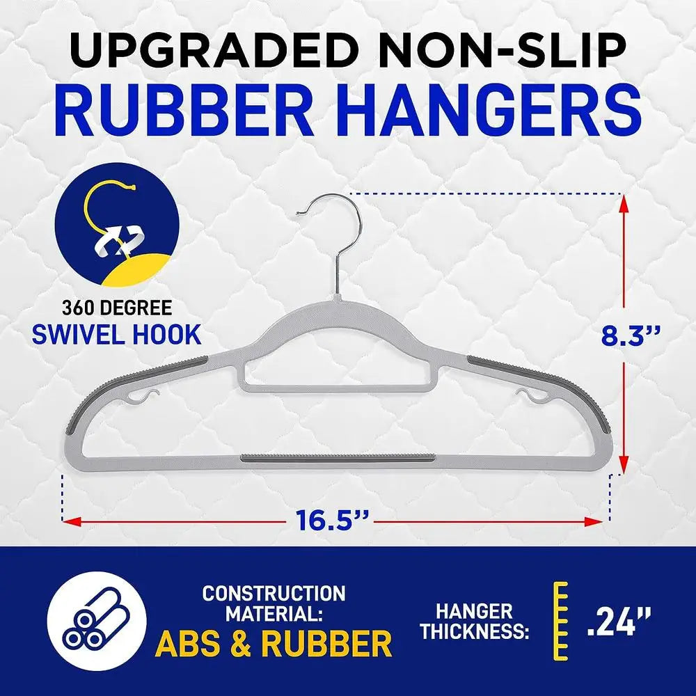 Non-Slip Rubber Coating Hangers Set of 20 Closet Organizer