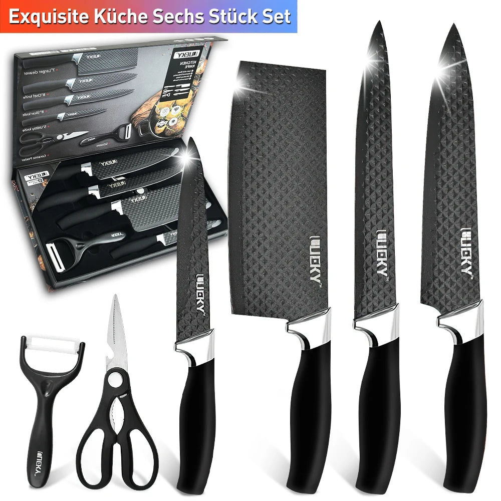 6pcs High Carbon Stainless Steel Knives Handmade