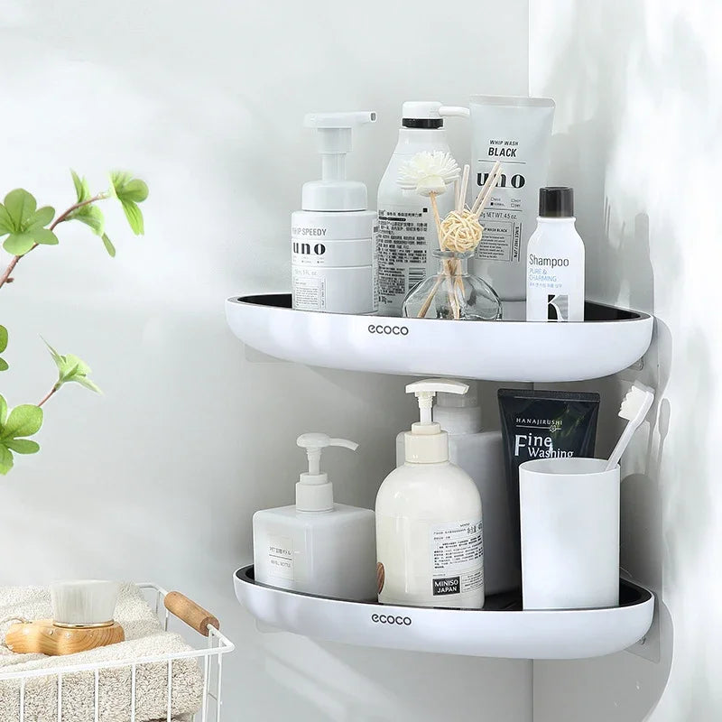 Bathroom Shelf Corner Storage Rack No Drill Wall Mounted Shower Shelf
