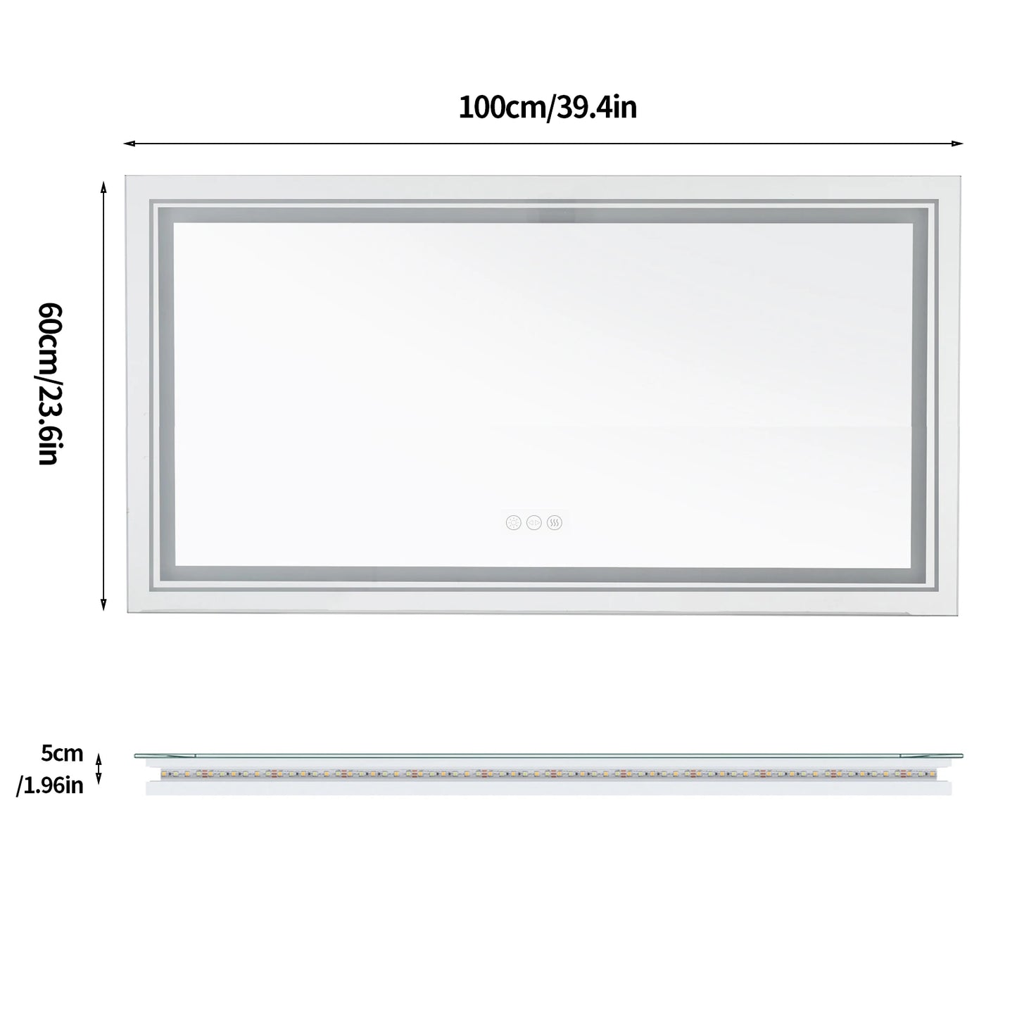Anti-fog, Jumbo-Large Illuminated LED Bathroom/Vanity Mirror