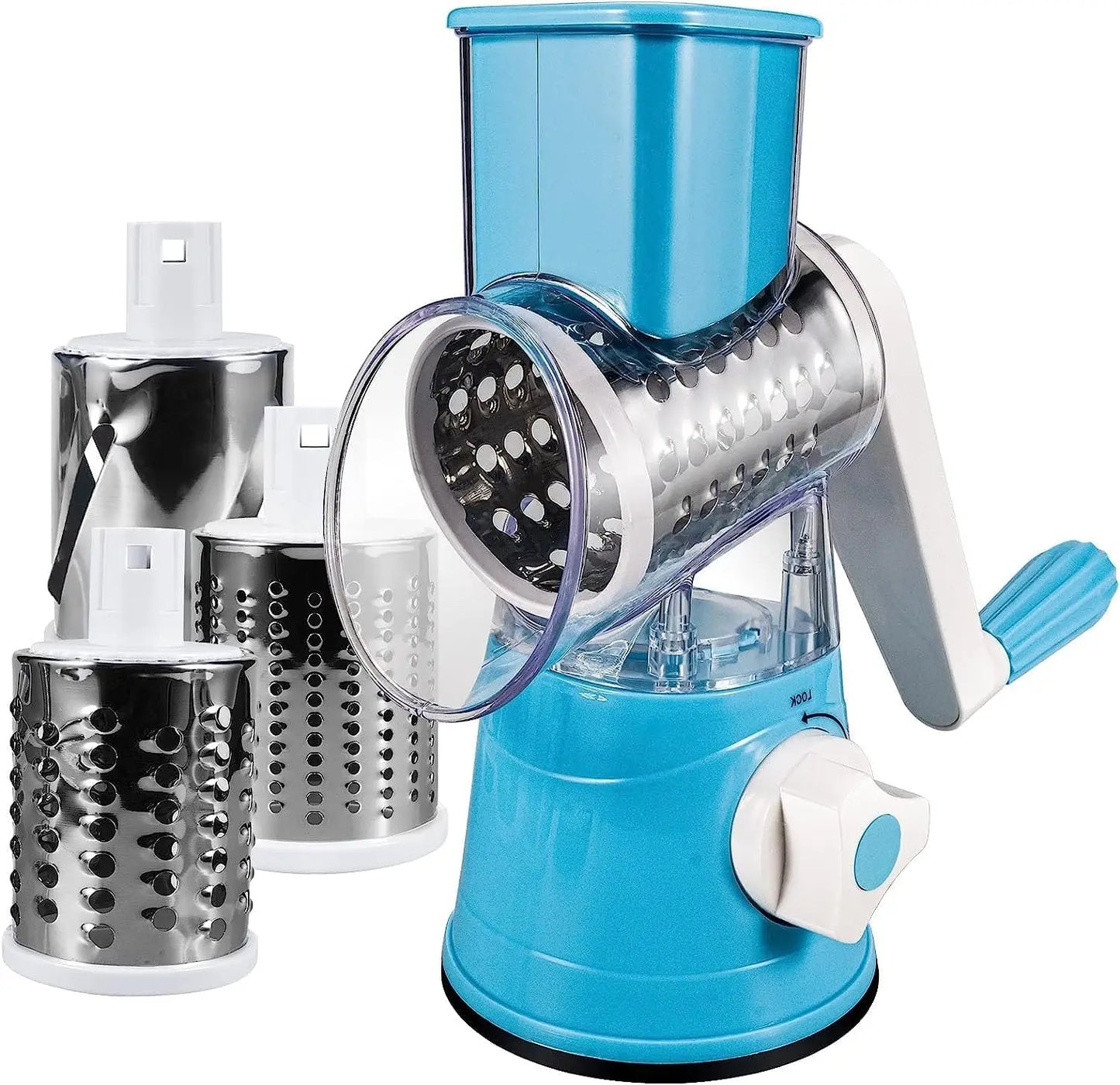 Cheese Grater Rotary, Rotary Grater for Kitchen, 3 in 1 Grater