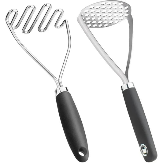 Potato Masher 2 Piece Set, Stainless Steel Potato Masher