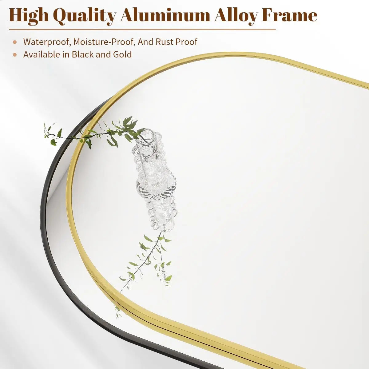 Wall Mounted Mirror, 26 inch x38 inch Arch Bathroom Mirror