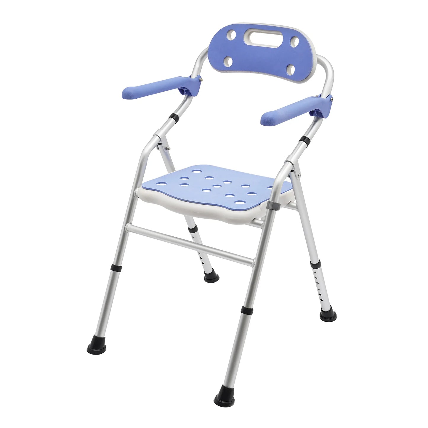 Foldable Shower Seat with Adjustable Armrests, 330.7 lbs Capacity