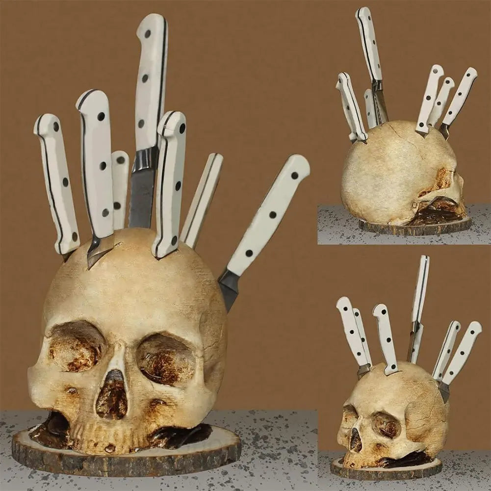Skull Knife Holder, Resin Kitchen Knives Holder