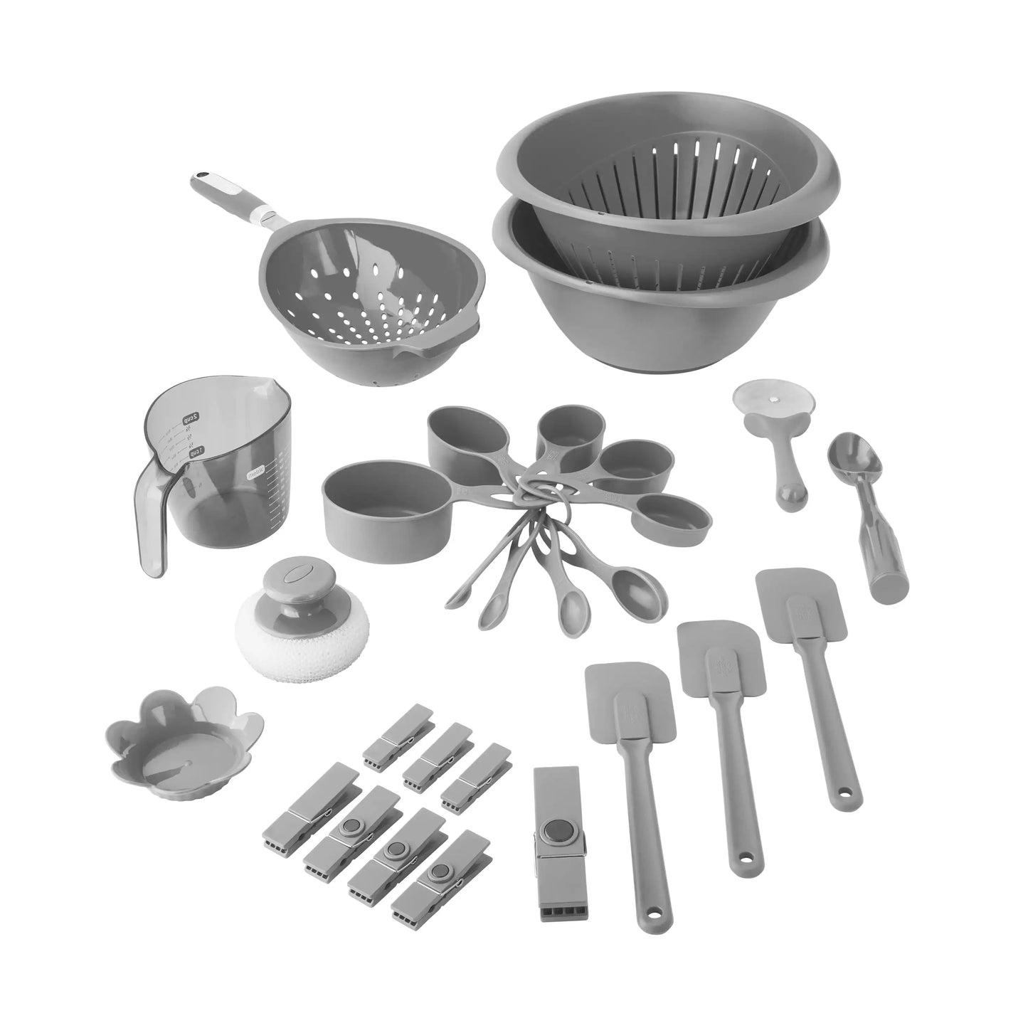 Mainstays 28-Piece Complete Kitchen Gadget Bundle, Gray