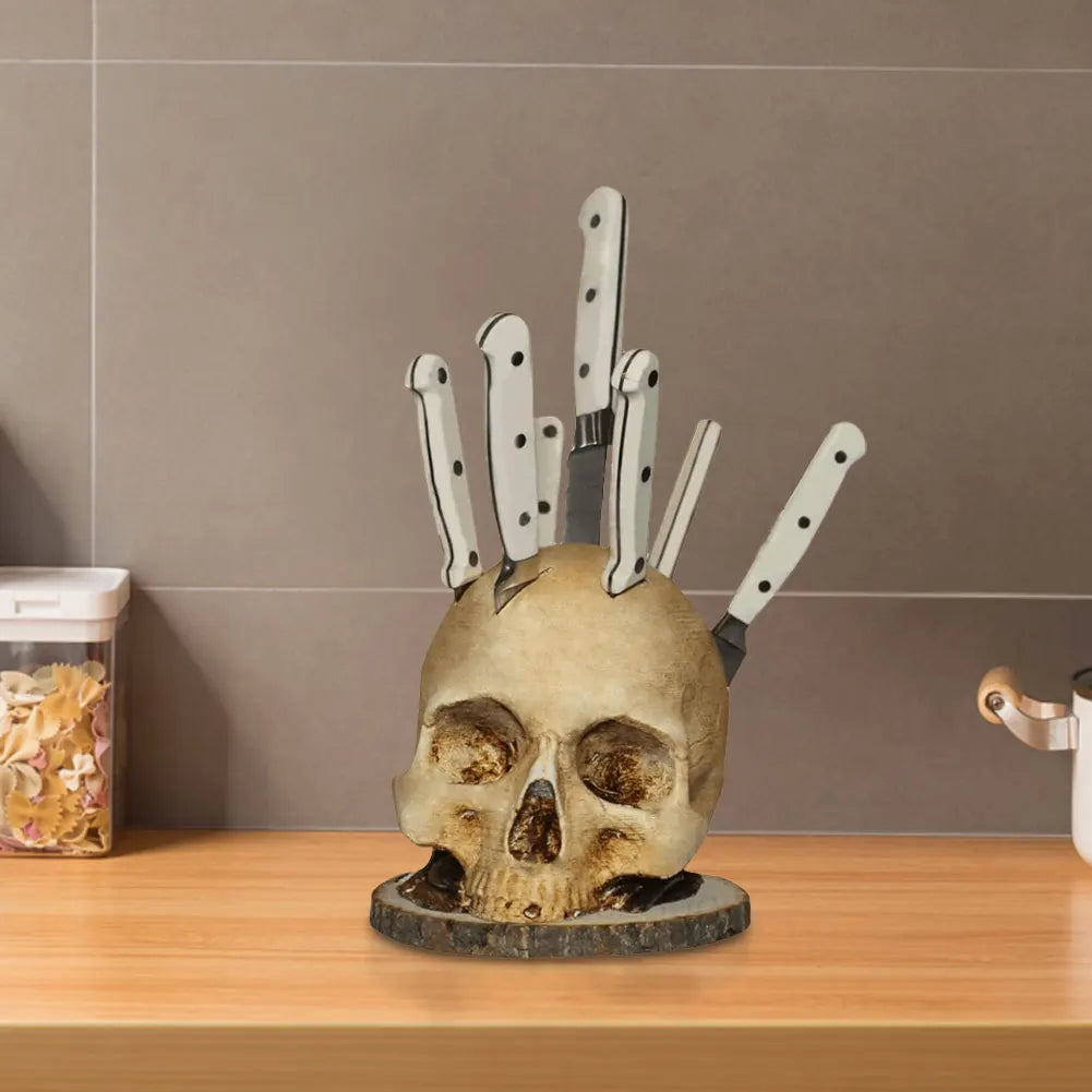 Skull Knife Holder, Resin Kitchen Knives Holder