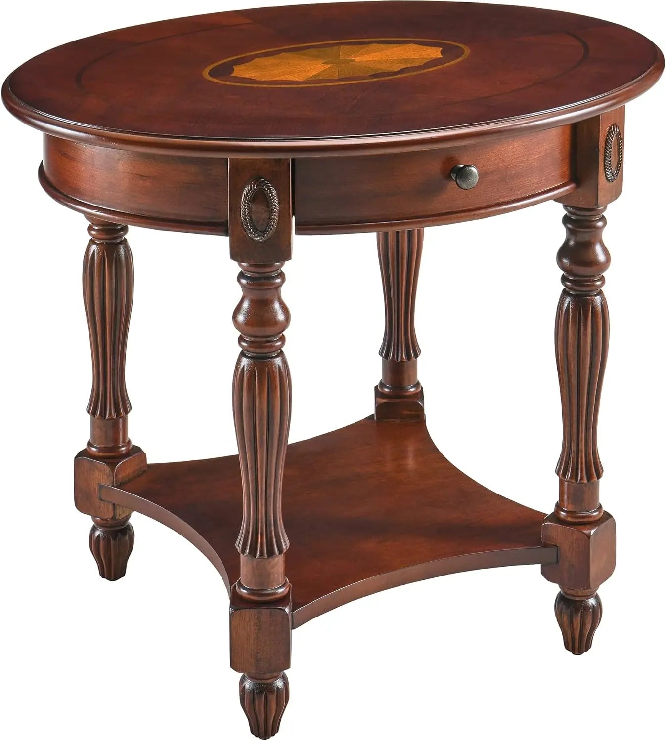 Solid wood nightstand with drawers, storage rack