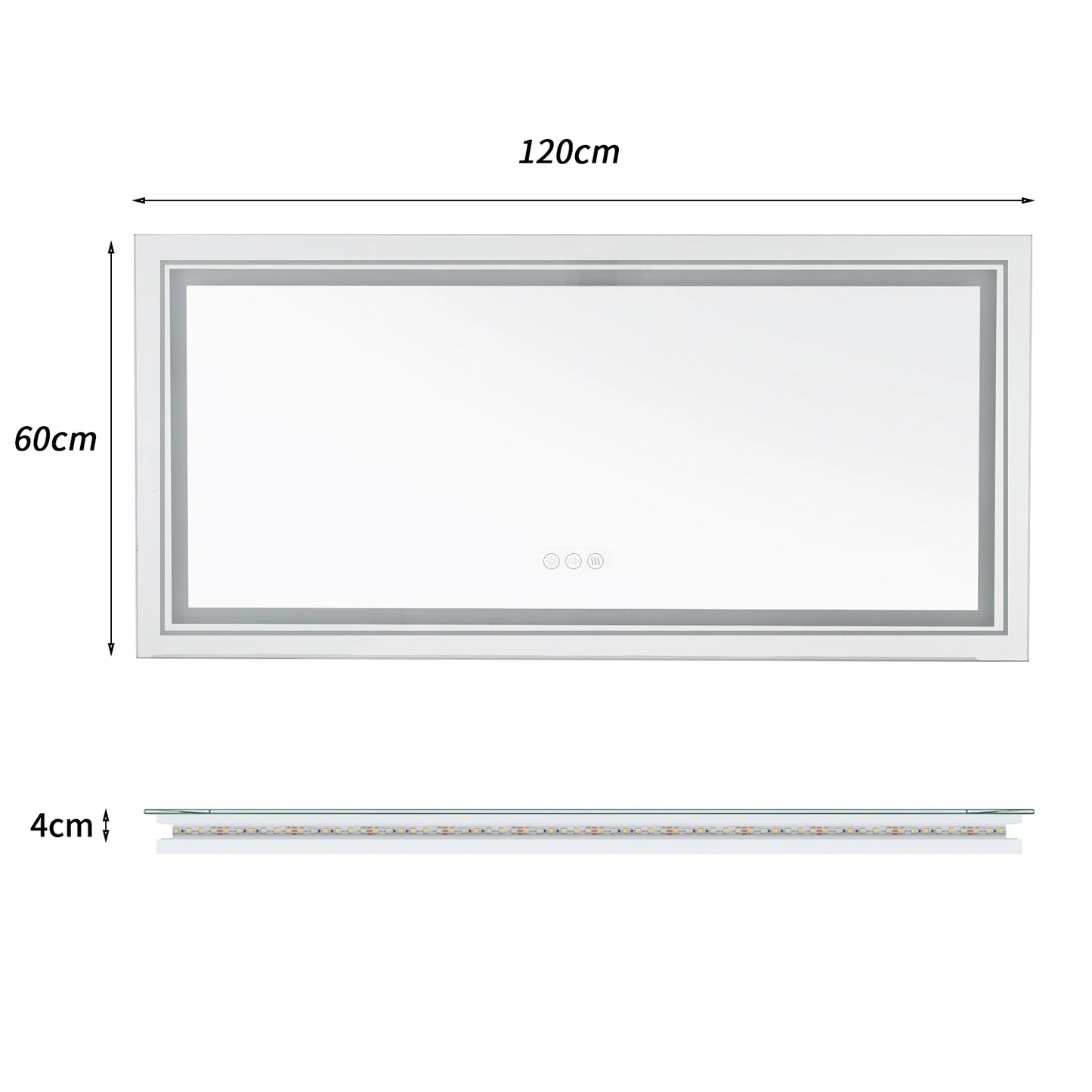 Anti-fog, Jumbo-Large Illuminated LED Bathroom/Vanity Mirror