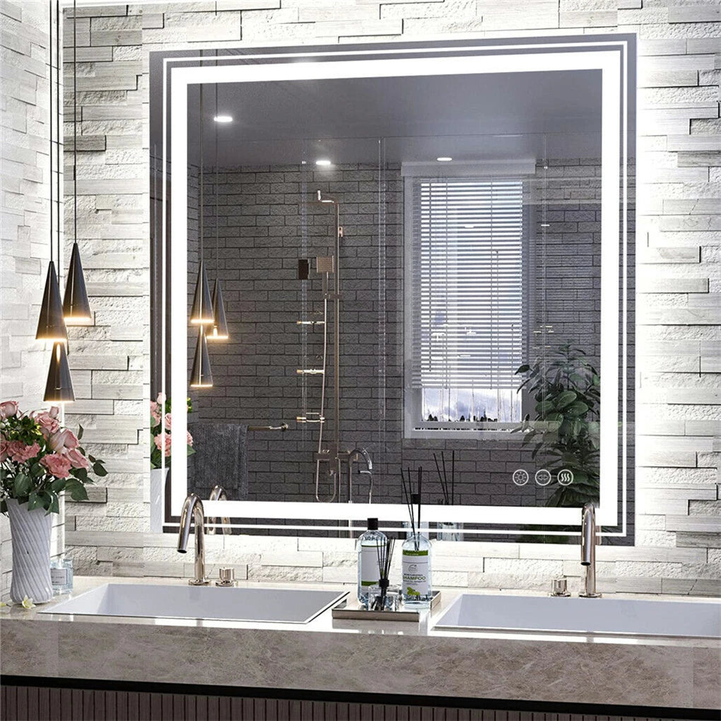 Smart Dimmable LED Bathroom Mirror, Anti-Fog Vanity Make-up Mirror