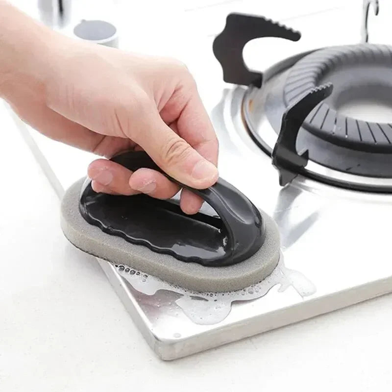 Reusable Emery Magic Sponge Kitchen Pot Brush with Handle