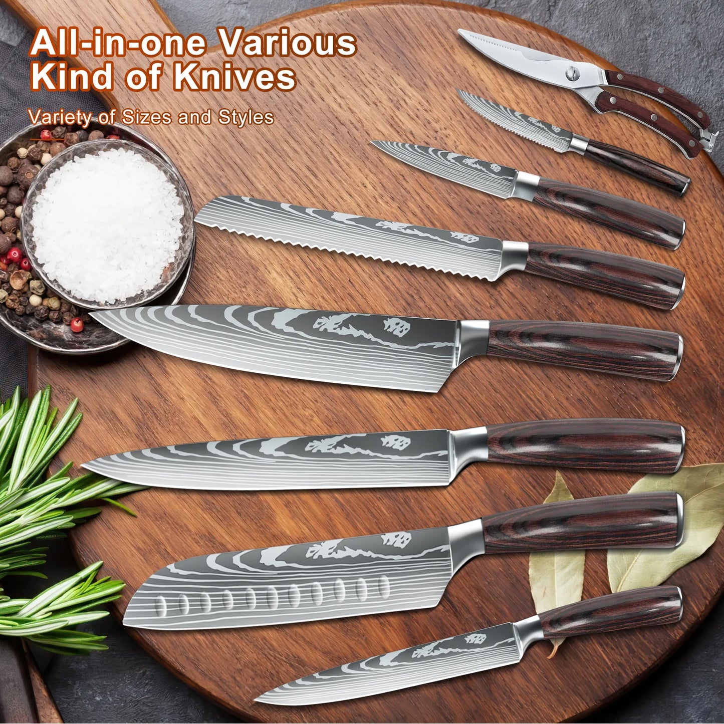 Knife Sets for Kitchen 14 Pieces with Knife Holder