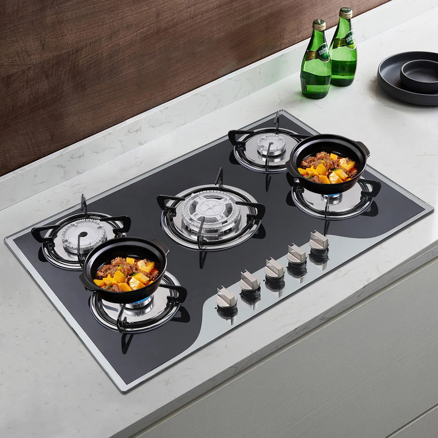 30" Kitchen Gas Cooktop Stainless Steel 5-Burners