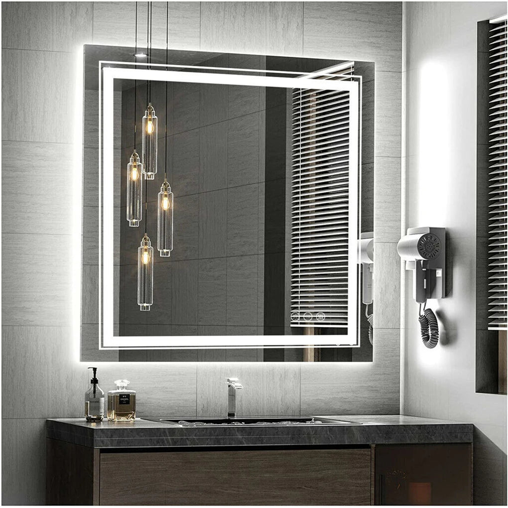 Smart Dimmable LED Bathroom Mirror, Anti-Fog Vanity Make-up Mirror