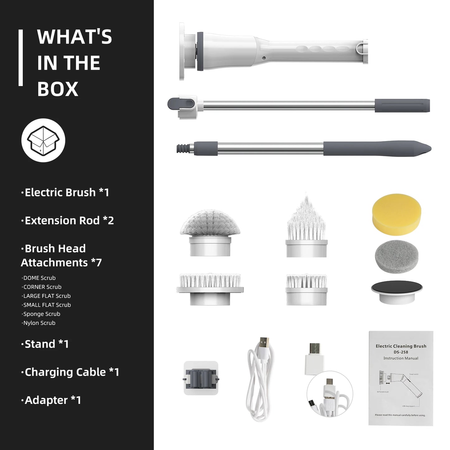 Viladepot Electric Cleaning Brush 9 in 1 Multifunctional Wireless Rotatable