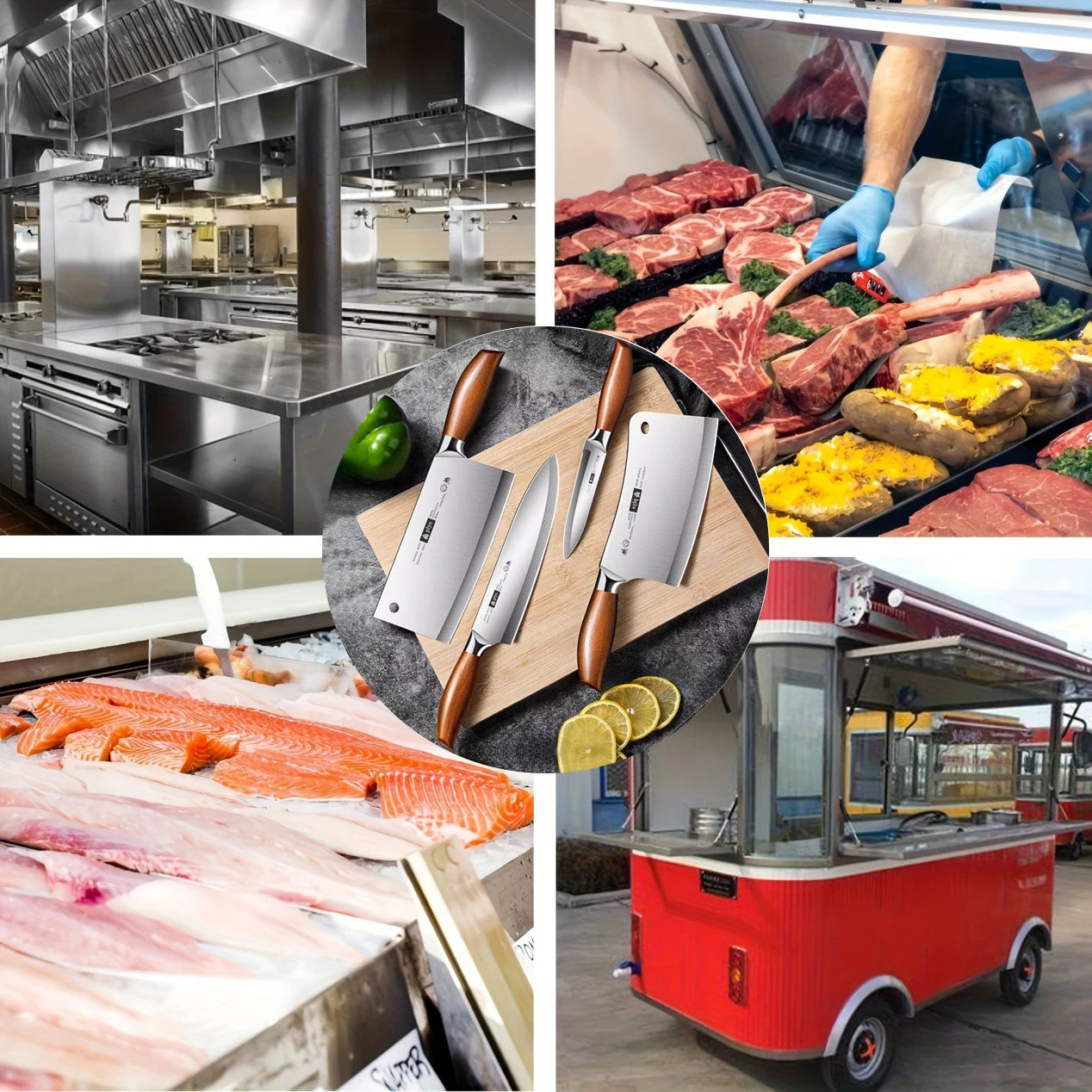 4 piece set, Professional Kitchen Knife, Home Sharp Cleaver