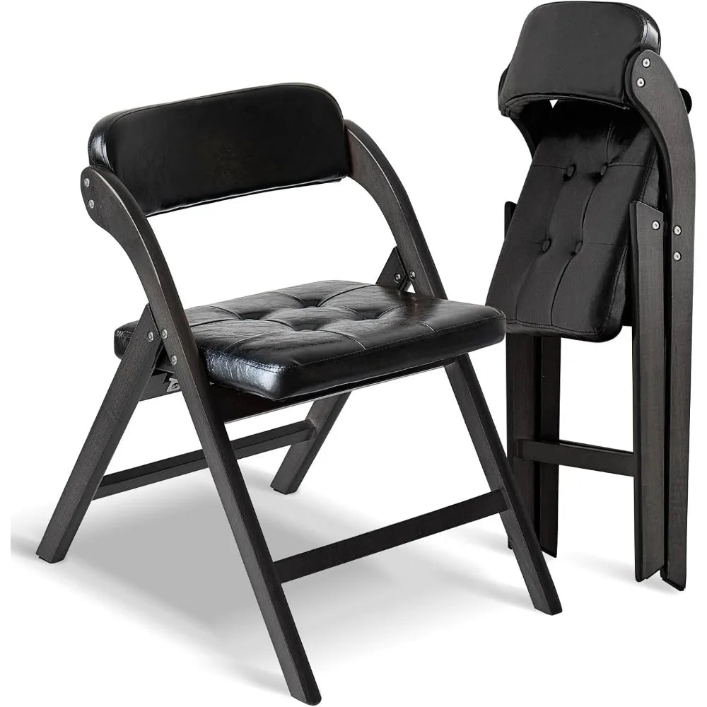 Padded Folding Chairs with Cushion 2 Pack, Portable Foldable