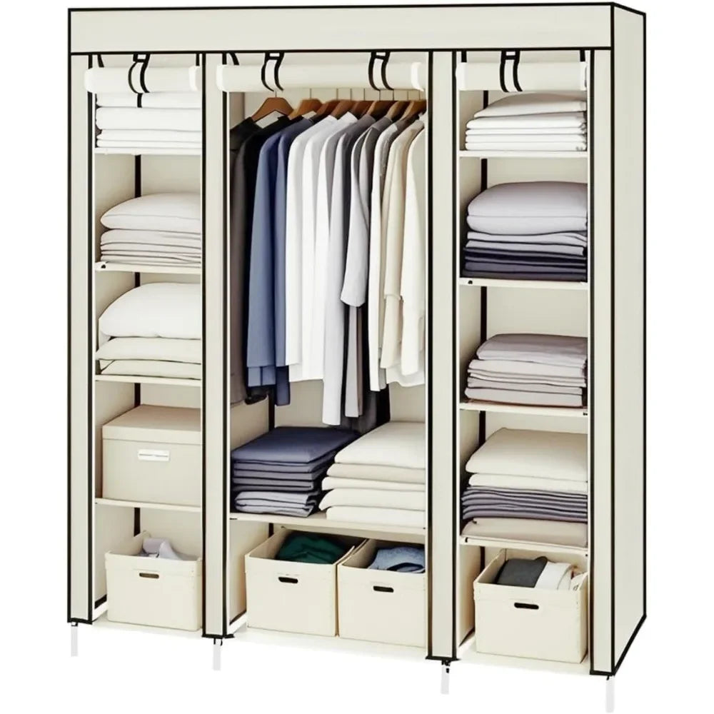 Portable Closet, Wardrobe Closet Organizer with Cover