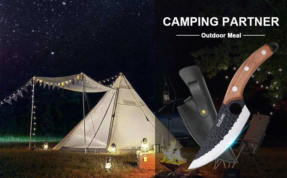 Kitchen Upgraded Viking Knives with Sheath Hand Forged Butcher for Meat Cutting