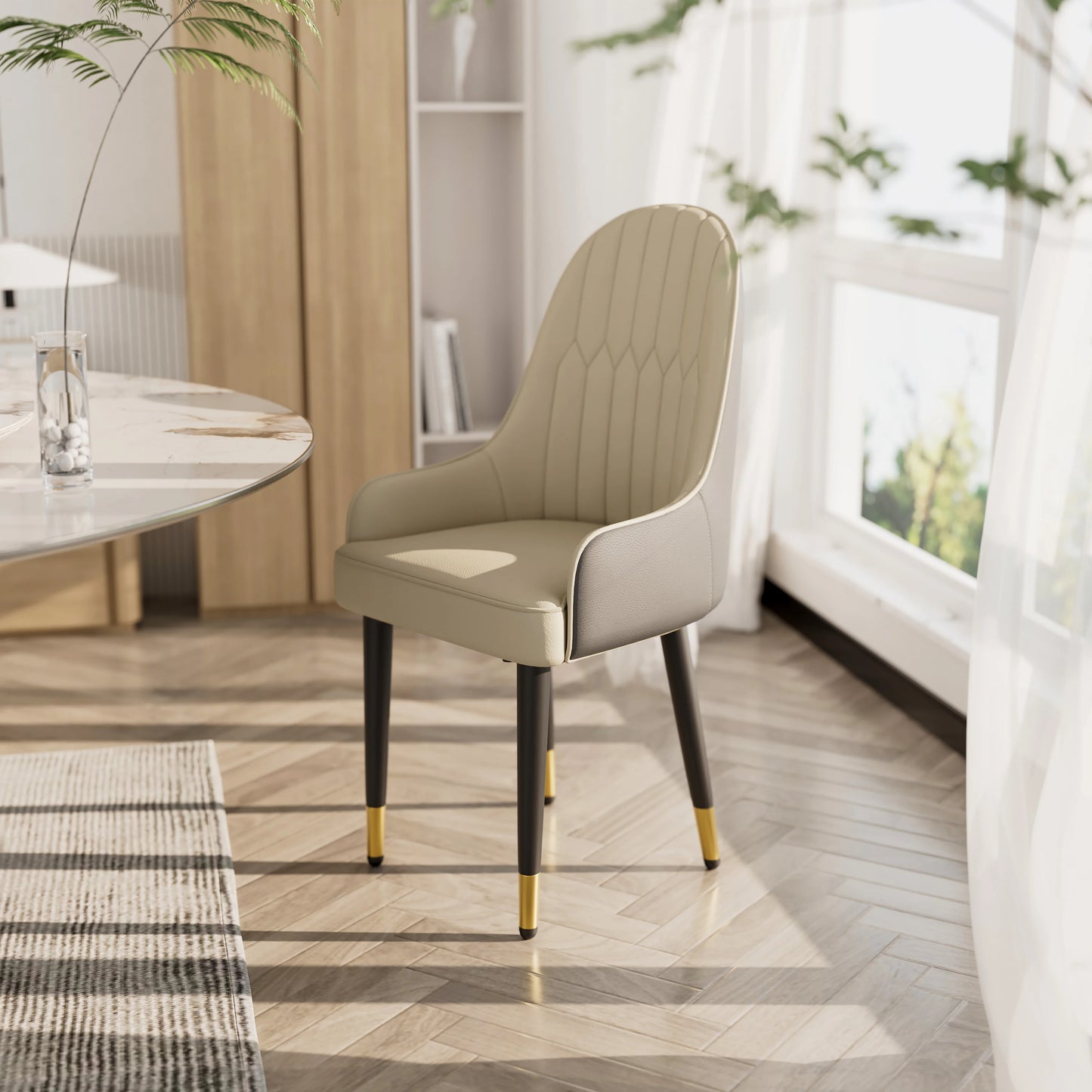 Set of 2, Faux Leather Dining Chairs