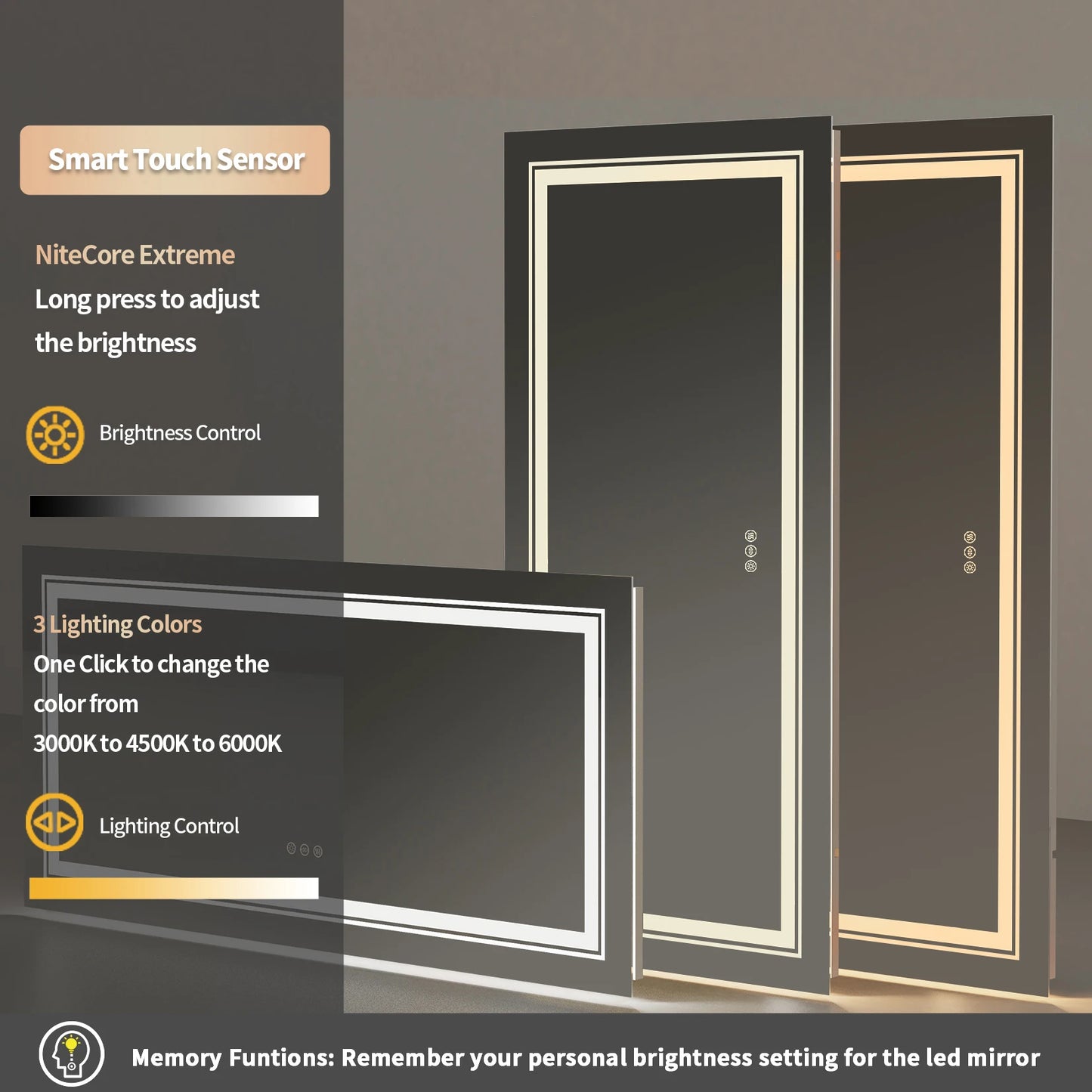 Anti-fog, Jumbo-Large Illuminated LED Bathroom/Vanity Mirror