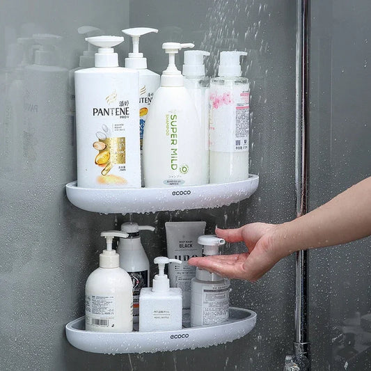 Bathroom Shelf Corner Storage Rack No Drill Wall Mounted Shower Shelf