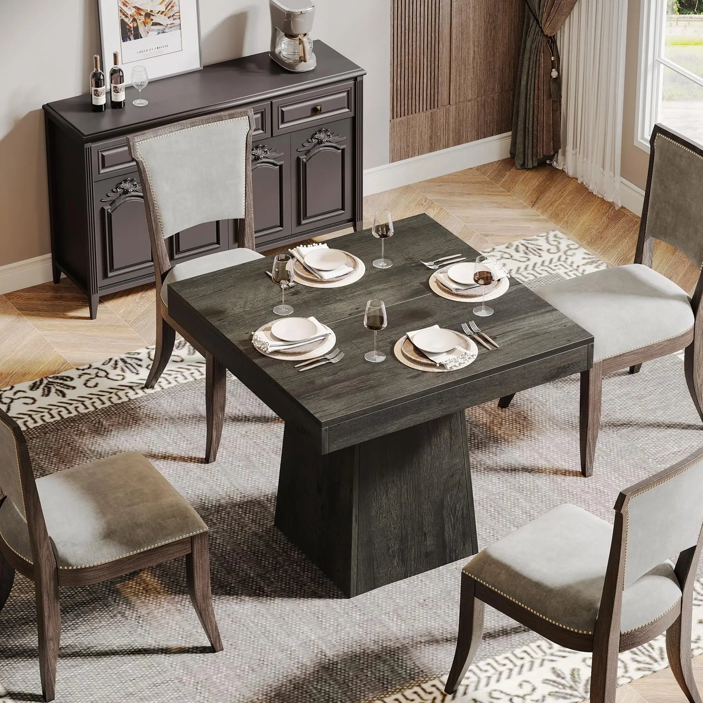 Square Dining Table for 4, 31.5-Inch Kitchen Table