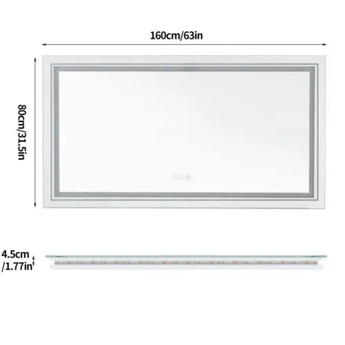 Anti-fog, Jumbo-Large Illuminated LED Bathroom/Vanity Mirror