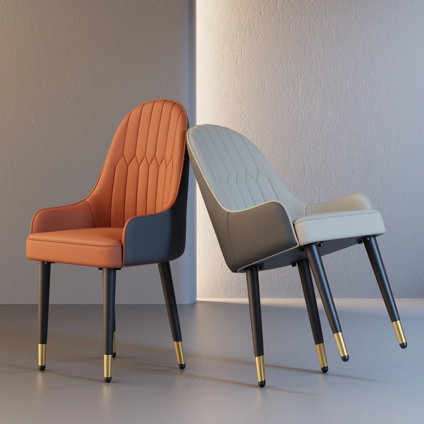 Set of 2, Faux Leather Dining Chairs