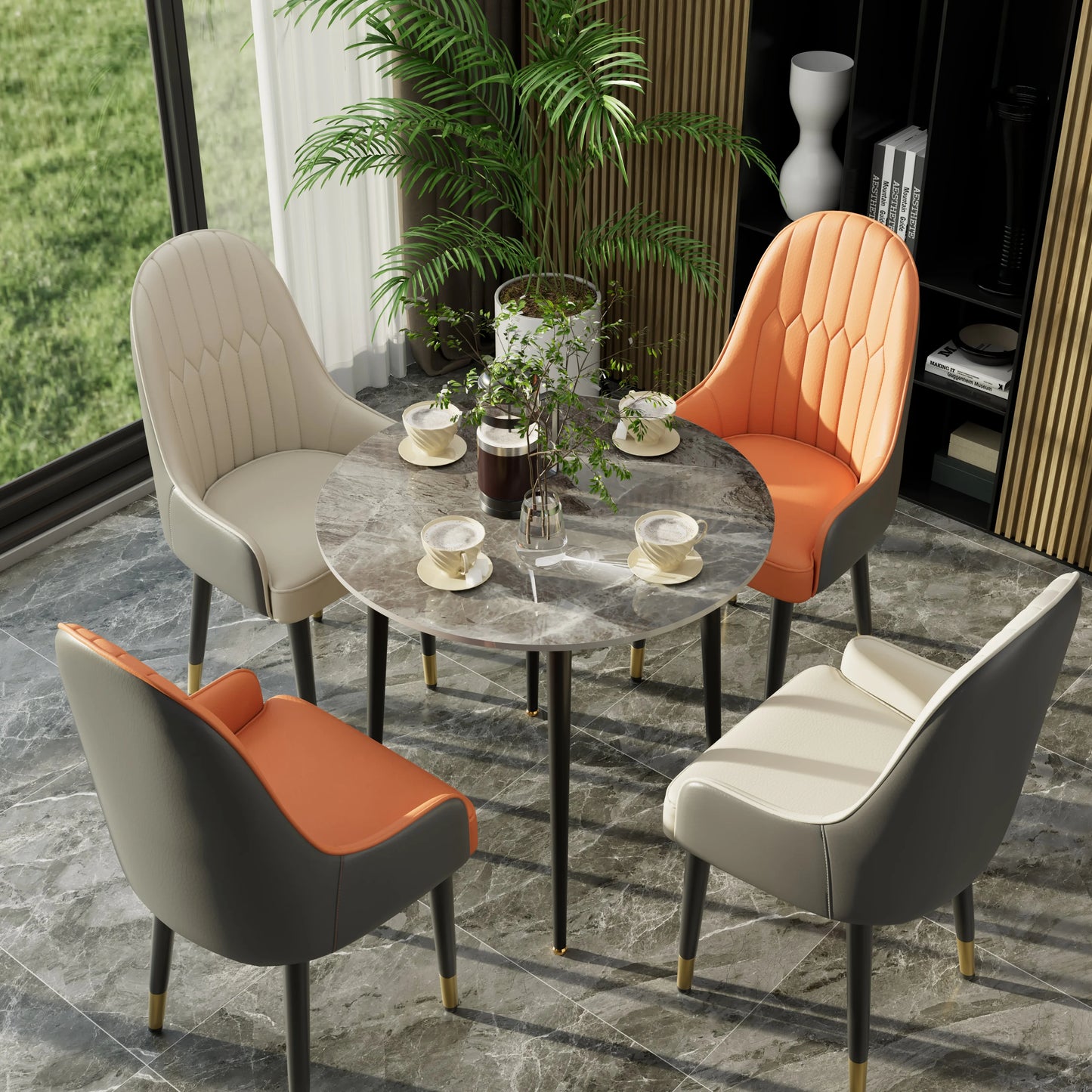 Set of 2, Faux Leather Dining Chairs