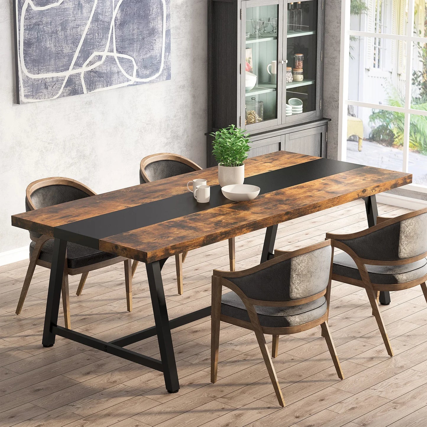Table for 8, Rectangular Wood Kitchen Table