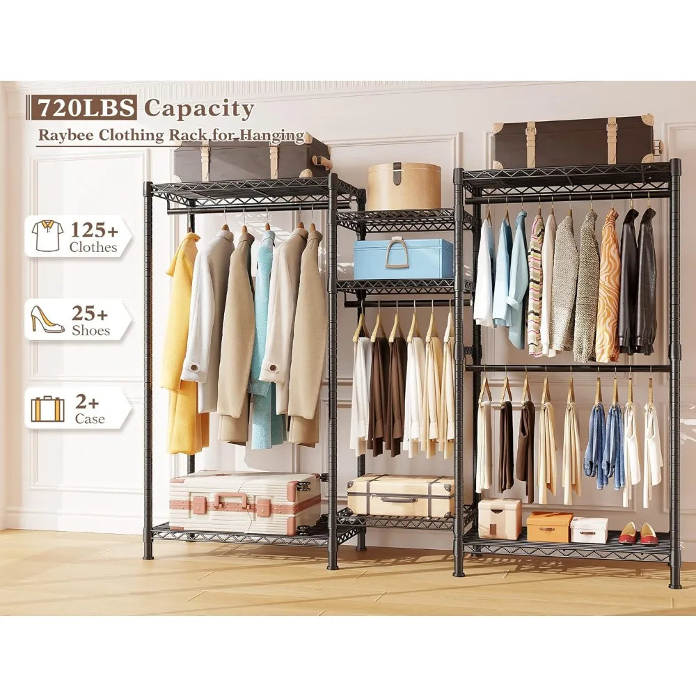 Heavy duty clothes hanger adjustable wardrobe closet