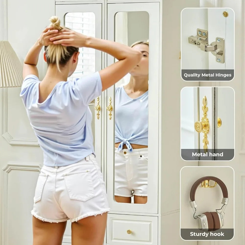 69.5" H Wooden Armoire Wardrobe Closet