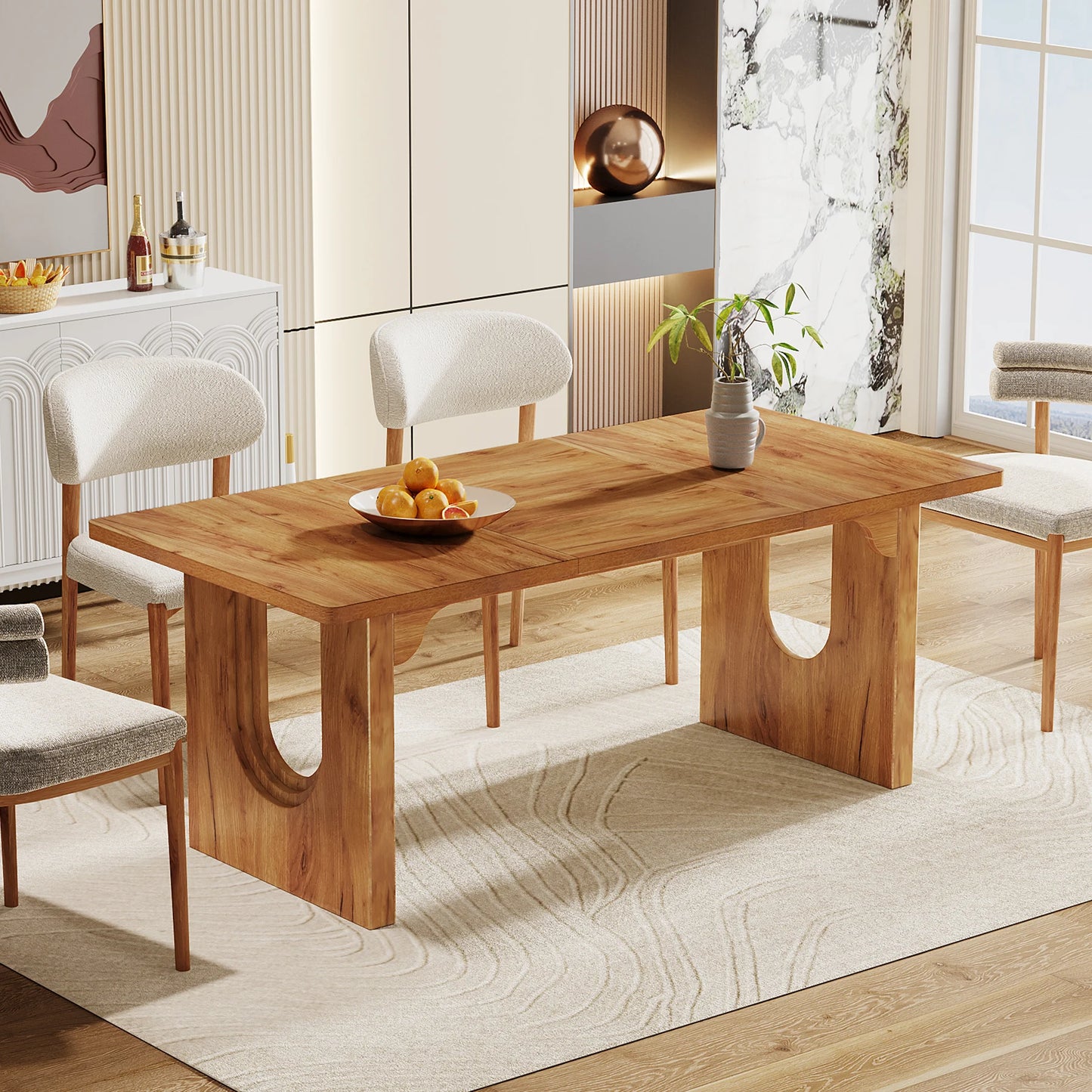 Modern Dining Table for 6 to 8 People, 71"
