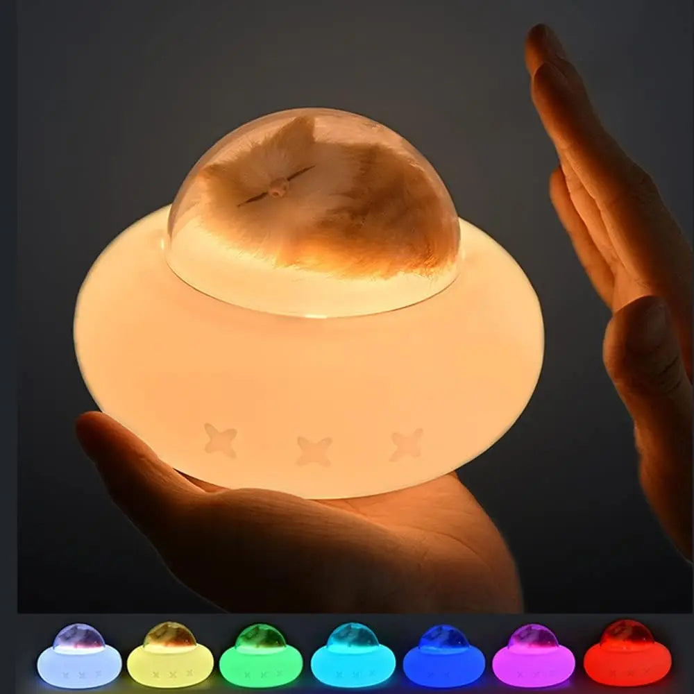 Spaceship Night Light LED, USB Rechargeable, 7-Color Changing