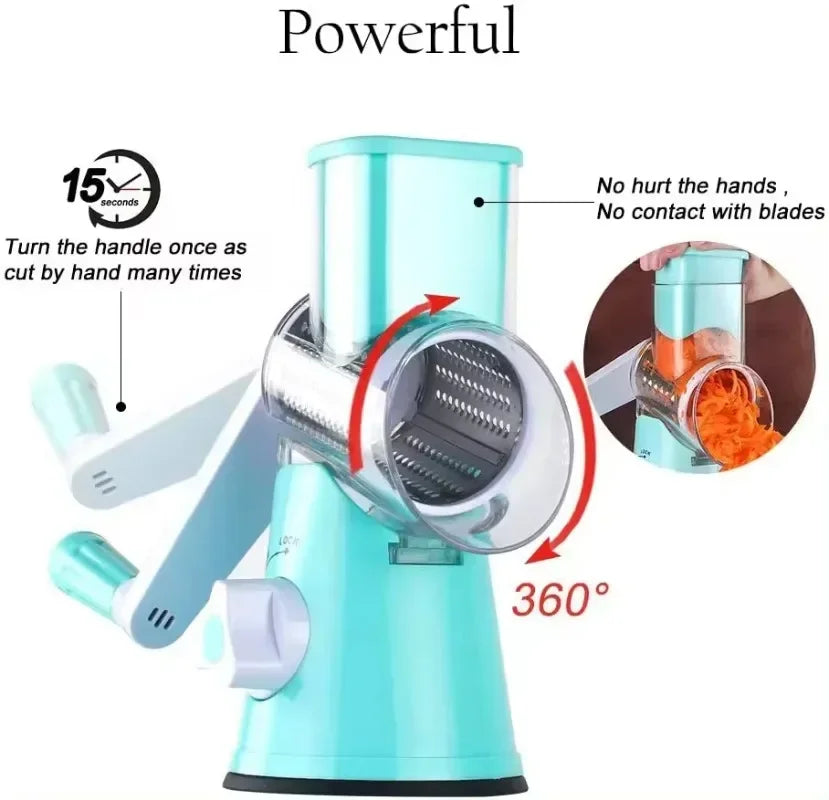 Manual Rotary Vegetable Slicer Cutter Kitchen Vegetable Cheese Grater