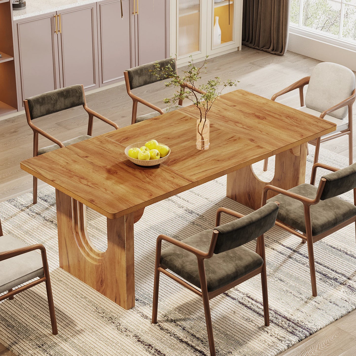 Modern Dining Table for 6 to 8 People, 71"
