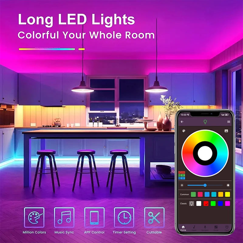 LED Strip Lights, Colour Changing