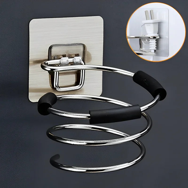 Hair Dryer Holder Blower Organizer Adhesive Wall Mounted