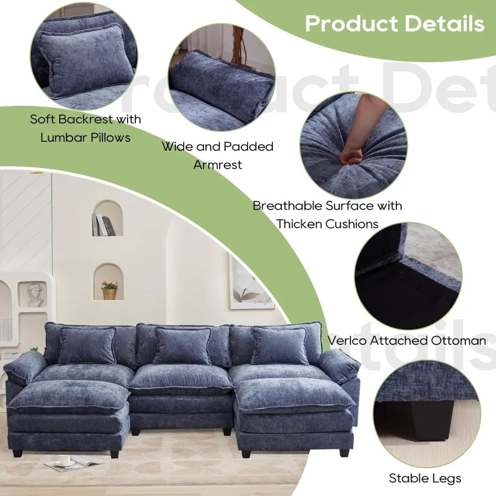 Modular Sectional Sofa, Comfy Cloud Couch Sectional Sofa