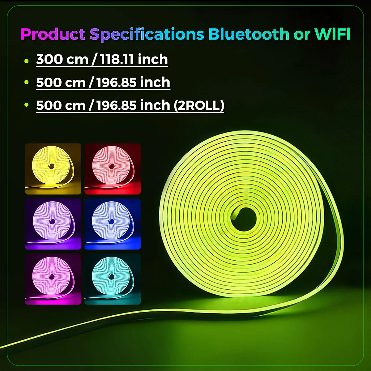 Neon WIFI Led Strip Lights Outdoor Waterproof with Music Sync