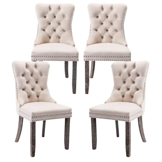 Set of 4/6, 2024 New Velvet Upholstered Dining Chairs
