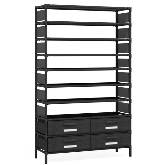 Bookshelf with 4 Bins Drawers for Closet Entryway, Vertical Shoe Racks