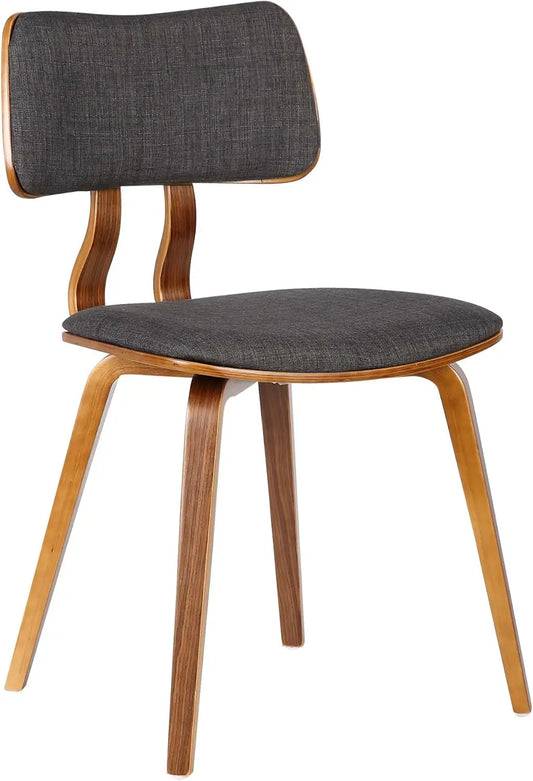 Jaguar Dining Chair in Charcoal Fabric and Walnut Wood Finish