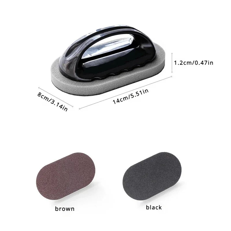 Reusable Emery Magic Sponge Kitchen Pot Brush with Handle
