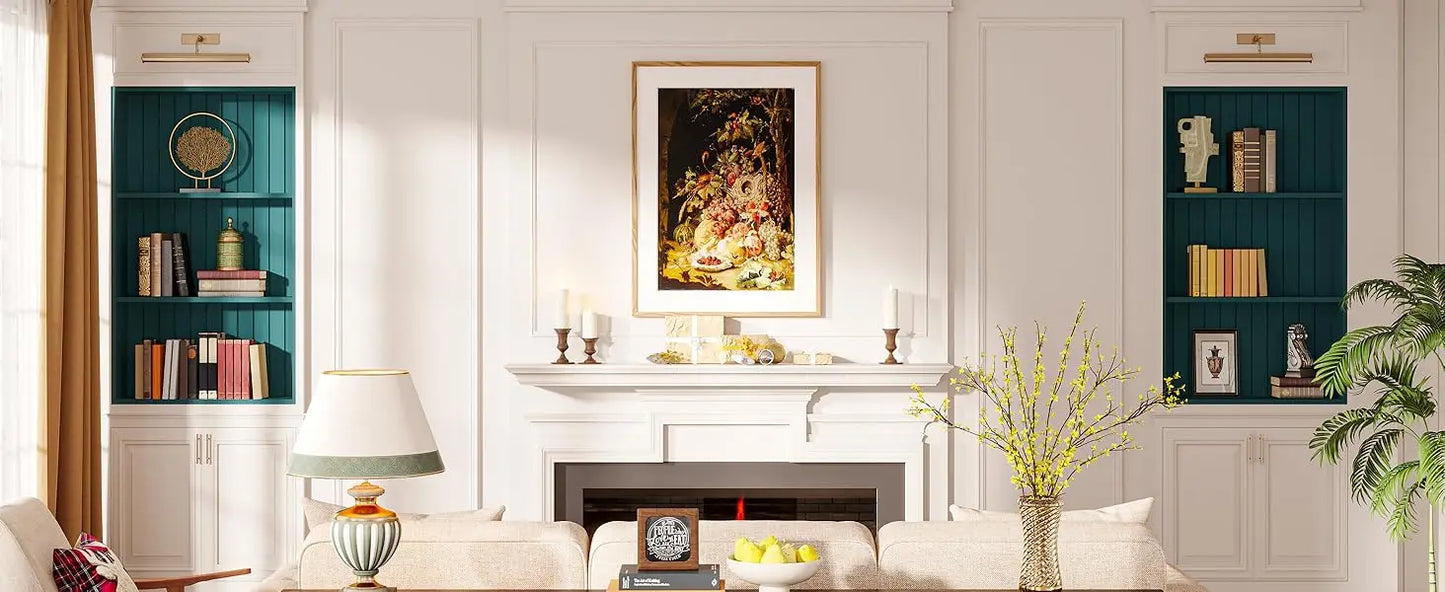 Sofa Console Table with 4 Tier Wood Storage Shelves