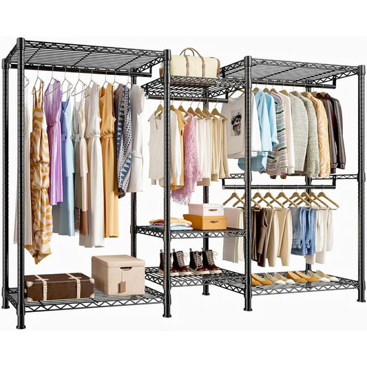 Heavy duty clothes hanger adjustable wardrobe closet
