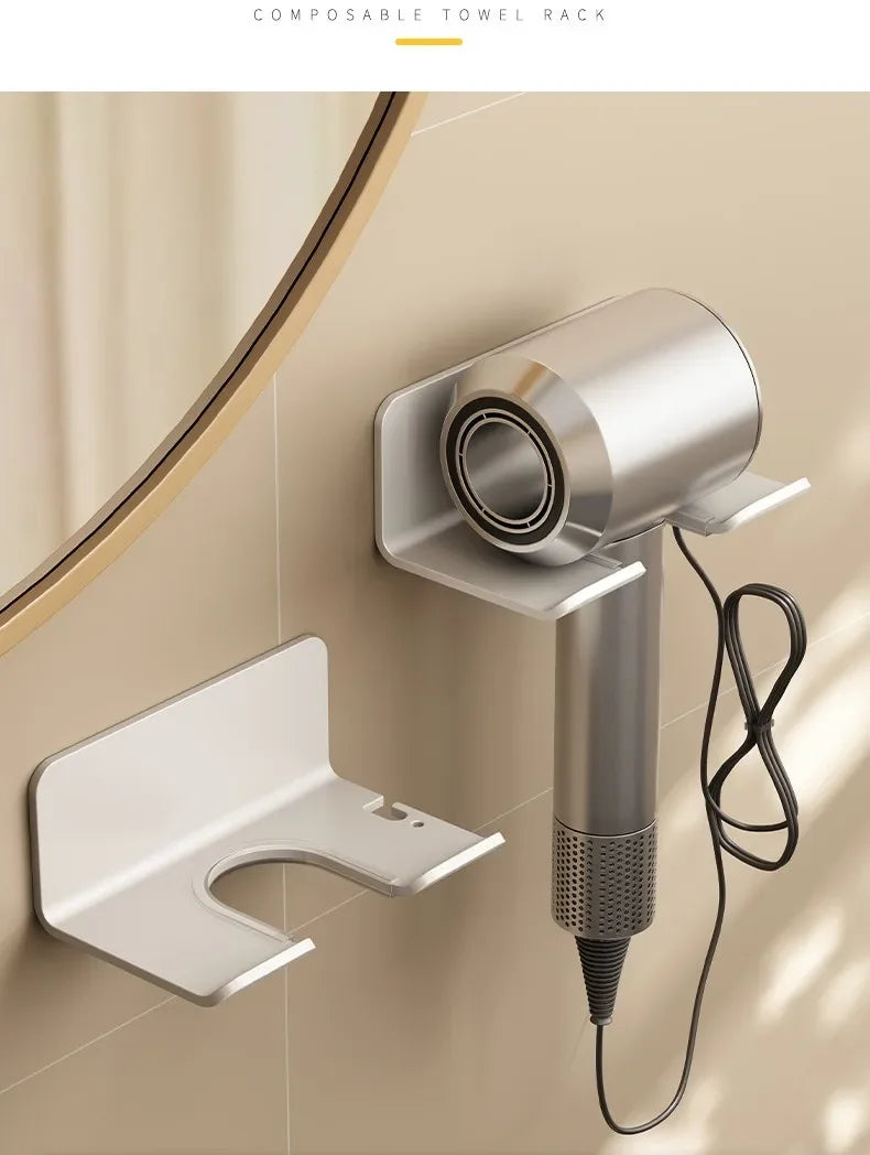 Hair Dryer Holder Bathroom Hair Straightener Stand Nail Free Shelves