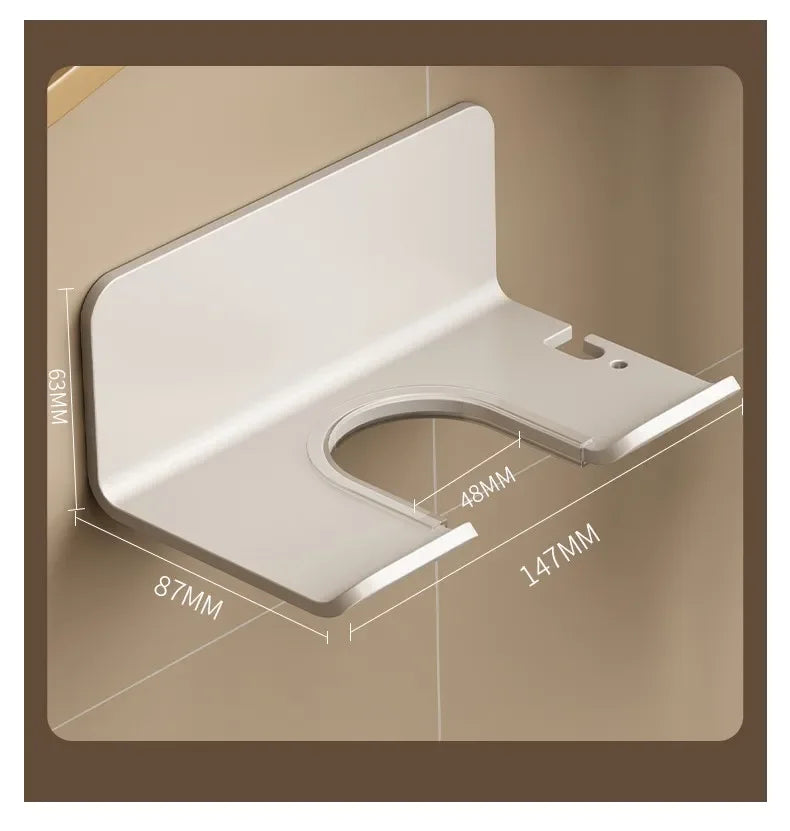 Hair Dryer Holder Bathroom Hair Straightener Stand Nail Free Shelves